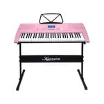 Karrera 61 Keys Electronic Keyboard Piano Music with Stand - Pink