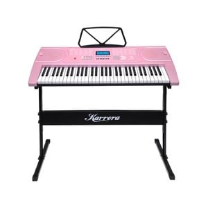 Karrera 61 Keys Electronic Keyboard Piano Music with Stand - Pink