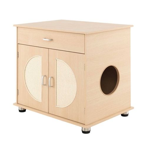 Costway Cat Litter Box Enclosure Hidden Cat Washroom Wood Side End Table Bunnings Australia