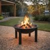 Jumbuck Black Round Firepit With Flat Lid