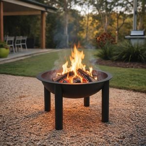 Jumbuck Black Round Firepit With Flat Lid