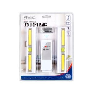 Lytworx White COB Bar Light With Remote - 2 Pack