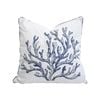 Coral Fringe 45cm Cushion Pillow Square - White/Blue