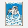 Galrie Charming Vintage Bulldog Art Print - Whimsical Canine Decor for Home, Wood Frame, A3 30 x 42cm (12 x 16inch)