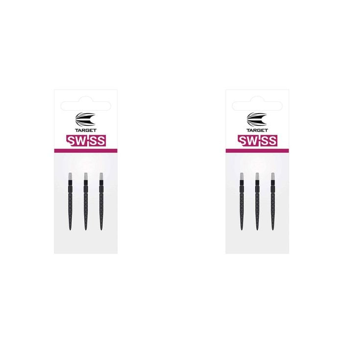 2x 3pc Target 30mm Diamond Pro Swiss Point For Darts SP Barrels - Black