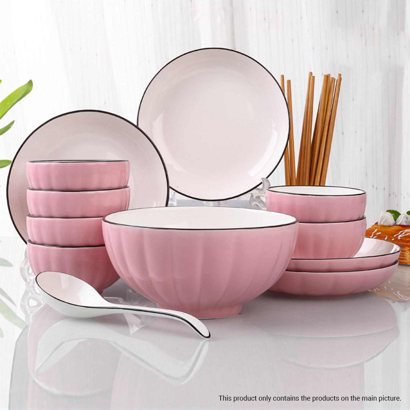SOGA Pink Japanese Style Ceramic Dinnerware Set of 12 Bunnings Australia