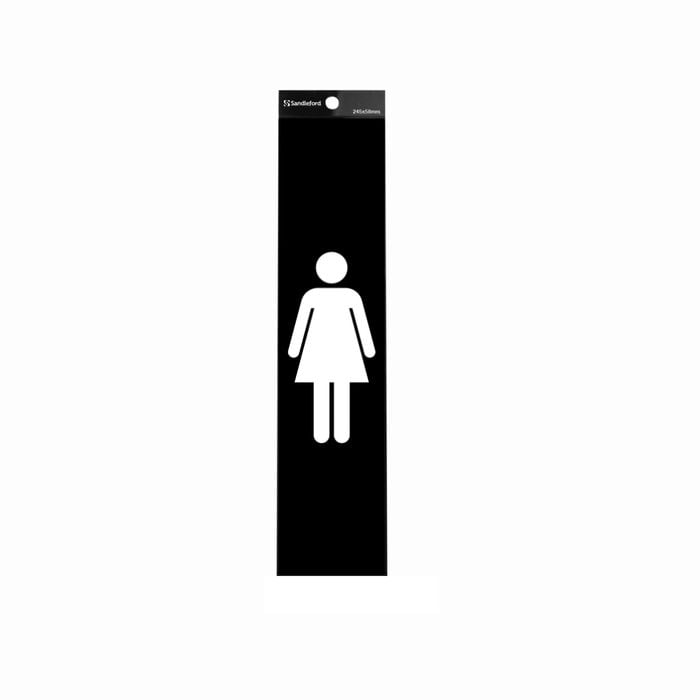 Sandleford 245 x 58mm Black Ladies Self Adhesive Sign