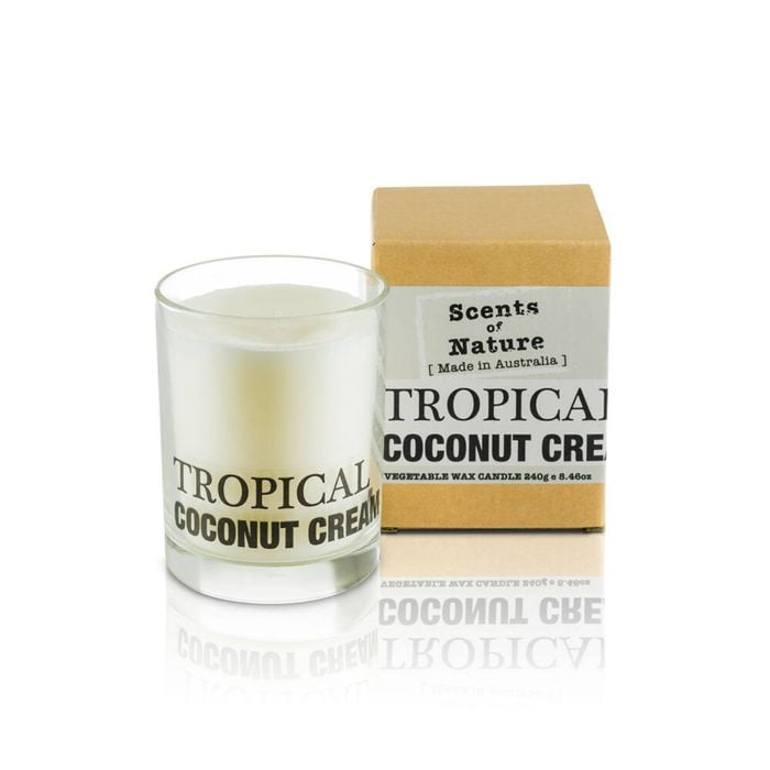 Scents Of Nature Tropical Coconut Cream Soy Candle Scented 240g