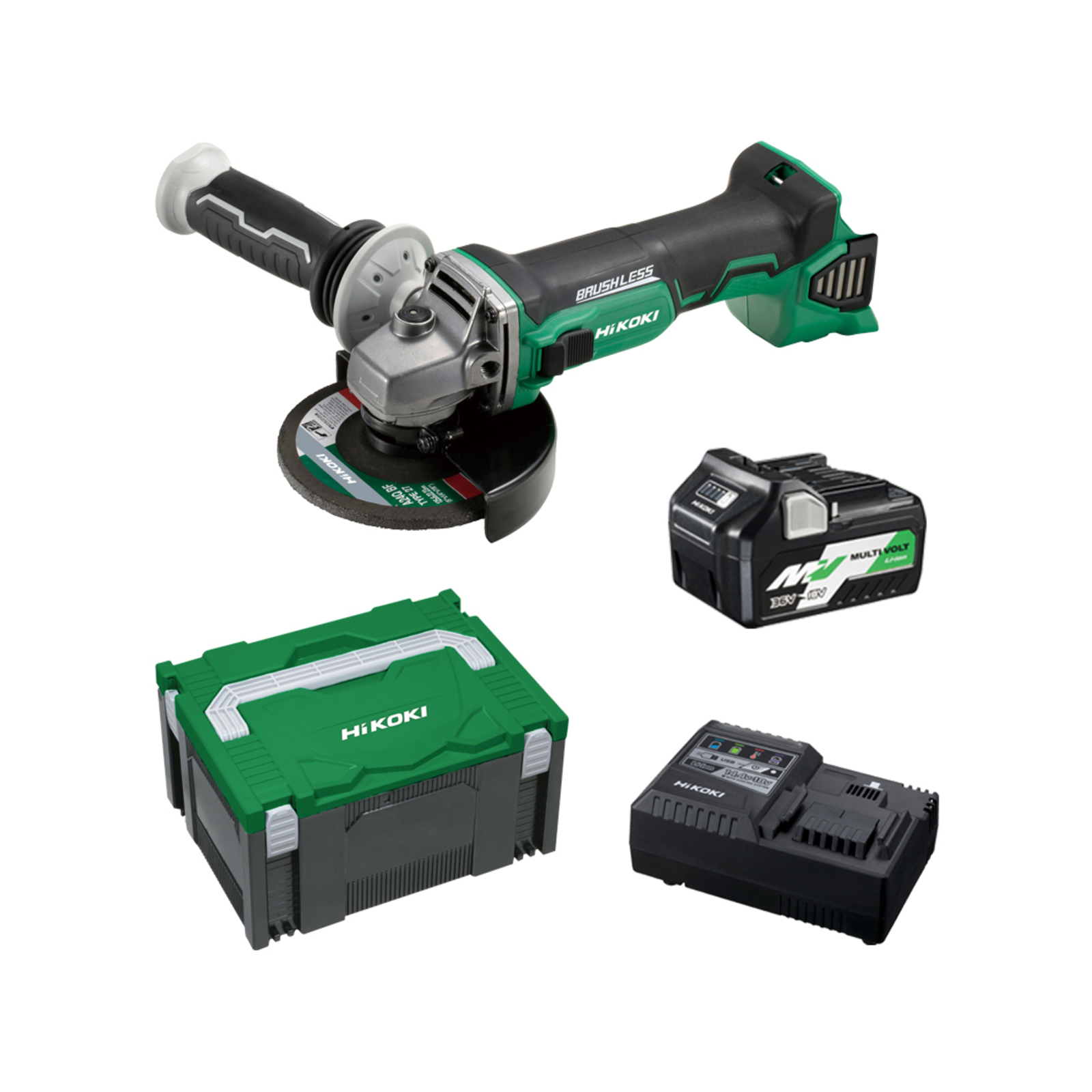 HiKOKI 18V 125mm Brushless Angle Grinder kit product image