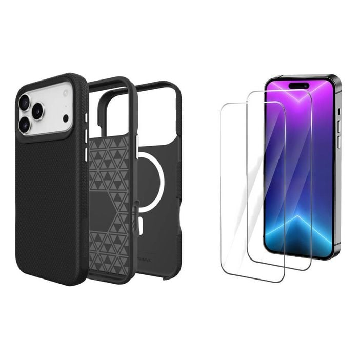 Icoverlover For Iphone 17 Pro Max Case Compatible With Magsafe Tough Black + 2x Screen Protectors