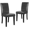 ALFORDSON Set of 2 Dining Chairs Cafe Kitchen Chair High-Back Wooden PU Leather Grey
