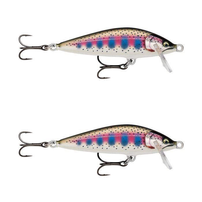 2x Rapala 5.5cm Countdown Sinking Hardbody Balsa Fishing Lures - Gilded Rainbow