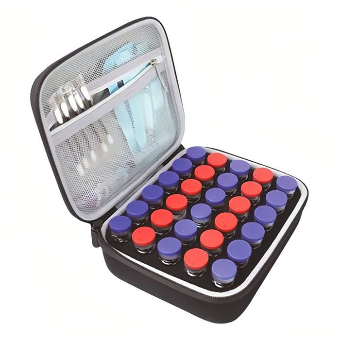 Catzon 30 Slots Insulin Vial Protector Case Insulin Organizer Bag for Diabetics 10ml Vials