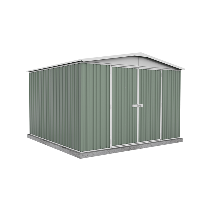 Absco Sheds 3.0 x 2.92 x 2.06m Pale Eucalypt Regent Double Door Garden Shed