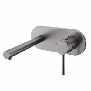 Mondella Gun Metal Resonance Wall Basin Mixer - Suitable For Unequal/Mains Pressure