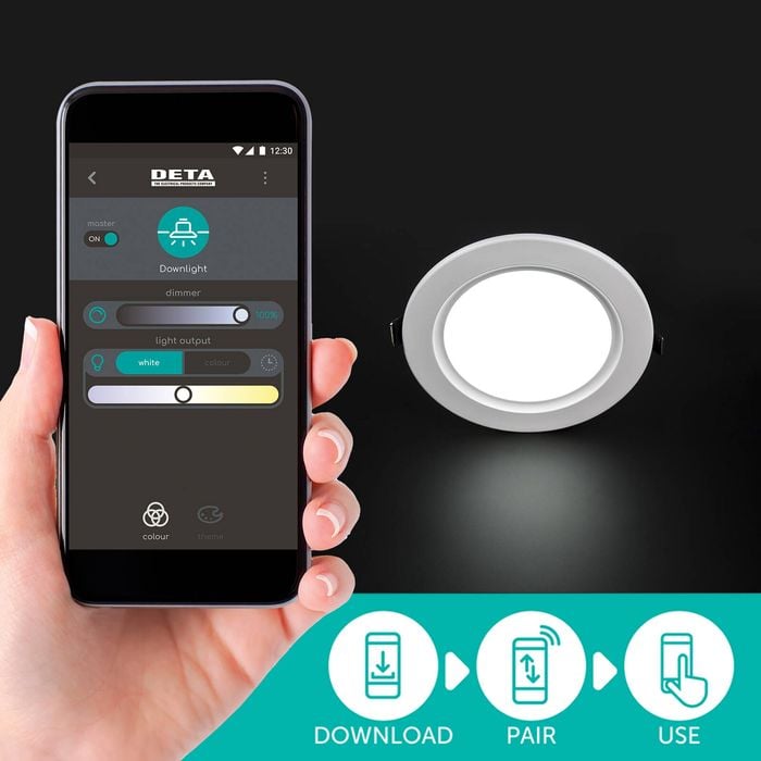 Arlec 9W 92mm Grid Connect Smart RGB+CCT LED Downlight