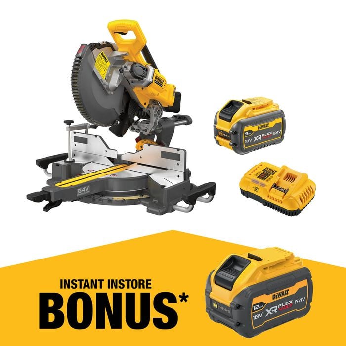 DeWALT 54V 9.0Ah XR 305mm Flexvolt Sliding Mitre Saw Kit DCS781X1-XE