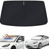 Windshield Sun Shade for Tesla Model 3 2017-2023 Blocks UV Rays Foldable Custom Visor Protector