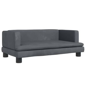 vidaXL Dog Bed Dog Sofa Padded Foam Puppy Cat Bed Pet Supply Dark Grey Velvet