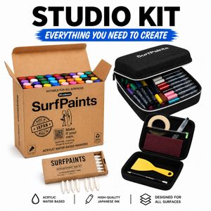 Complete Acrylic Paint Pen Studio Kit - 35 Colours + Case