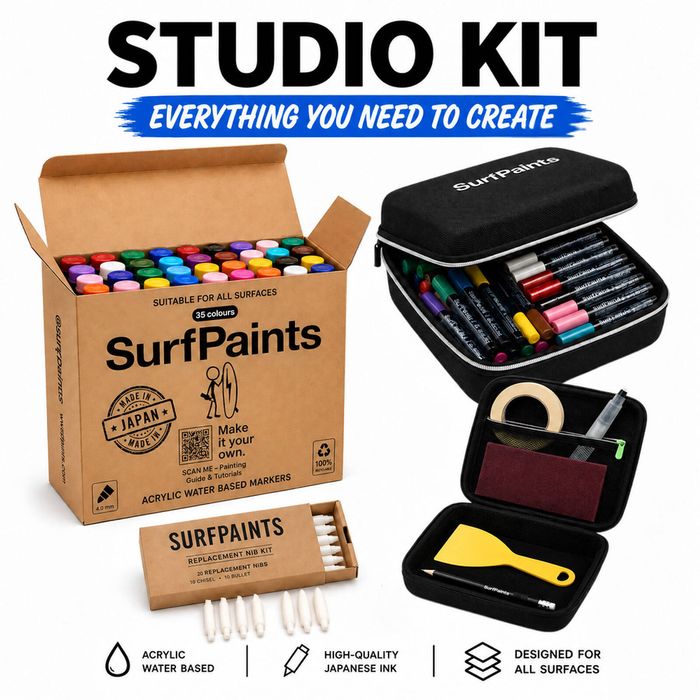 Complete Acrylic Paint Pen Studio Kit - 35 Colours + Case