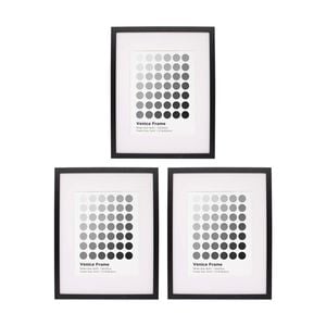 3PK Braz Venice Image Photo Document Display Frame 27.9x35.6cm Black