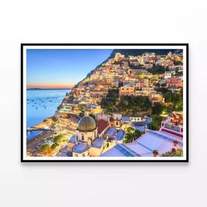 Light Up Amalfi Coast with Sky  Print 100% Australian Made 90x60cm  (Poster)