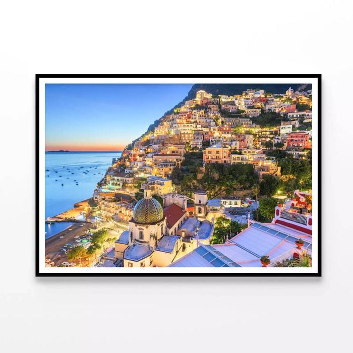 Light Up Amalfi Coast with Sky  Print 100% Australian Made 90x60cm  (Poster)