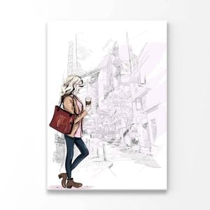 Lady With Red Bag Print 100% Australian Made 60 x 90cm (Acrylic)