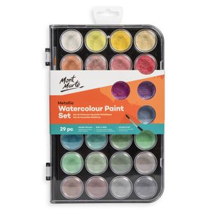 Mont Marte 29 Piece Metallic Watercolour Paint Set