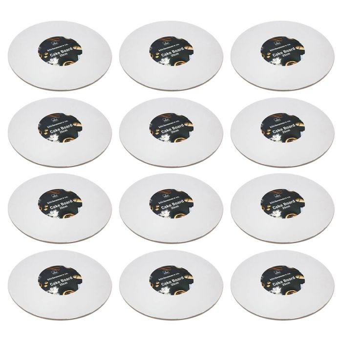 12x Urban Kitchen Cake Board 2pc Circular Silver 25cm for Decorating