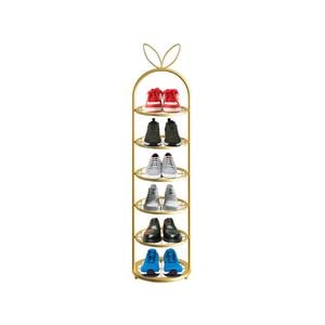 SOGA 6 Tier Bunny Ears Gold-Plated Metal Shoe Organize