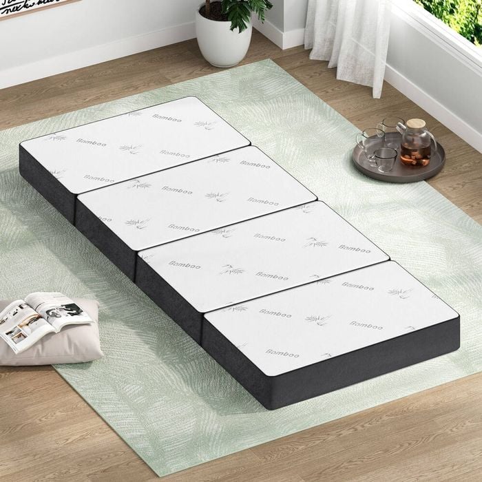STARRY EUCALYPT Folding Mattress 4-Fold Bamboo Foldable Mattresses