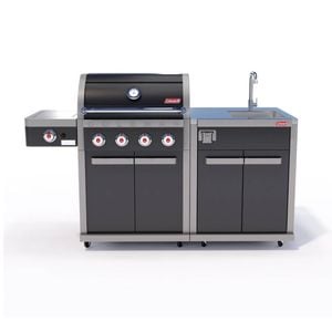 Coleman Revolution 4 Burner Kitchen With Sink Module - Black Gloss