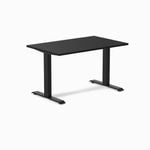 Desky Fixed Height Black Melamine Desk 1200x750mm Matte Black Leg