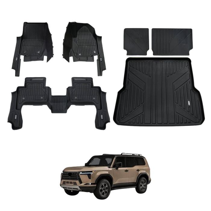 AUSGO Floor Mats Boot Liner Back Seat Protector Set for Lexus GX550 Overtail 5-Seat 2024-Onwards Floor Liners Cargo Mat