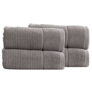 4pk Renee Taylor Cambridge 650gsm Textured 80x160cm Bath Sheet - Fossil