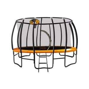 Kahuna Trampoline 14 Ft With Basketball Set - Orange