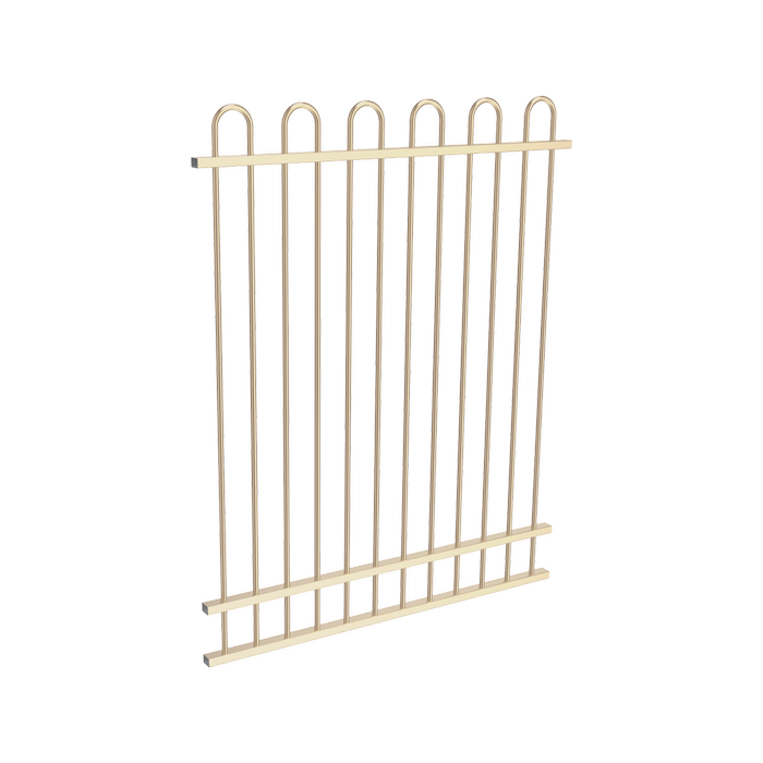 ProtectorAl 350 - 1200 x 1500mm Primrose Aluminium Loop Top Pool Fence Panel With Mid Rail