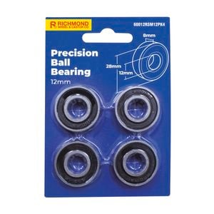 Richmond 28 x 12 x 8mm Rubber Sealed Precision Ball Bearing - Pack of 4