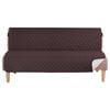 Smarcute 3 Seater Quilted Reversible Armless Futon Sofa Bed Cover Couch Cushion Brown