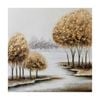 P&P Multicolour Square Trees Hand Painting Canvas For Nature Inspired Home Wall Decor