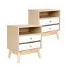 La Bella Oak 2 Set Bedside Table Side Storage Cabinet Nightstand Bedroom 2 Drawer ANYA