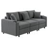 Ufurniture 3 Seaters Sofa Modular Lazy Lounge Sofa Grey
