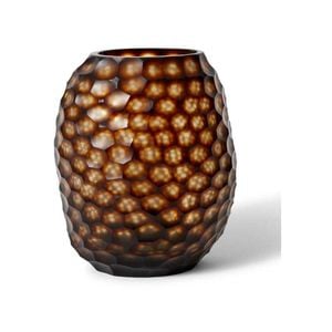 E Style 27cm Glass Enzo Flower Vase Decor - Amber