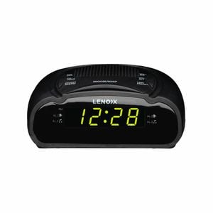 Lenoxx AM/FM Station Radio Digital LED Dual Alarm Clock Black