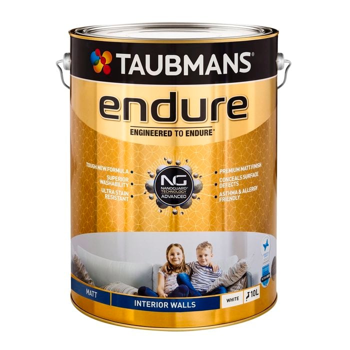 Taubmans 10L White Matt Endure Interior Wall Paint