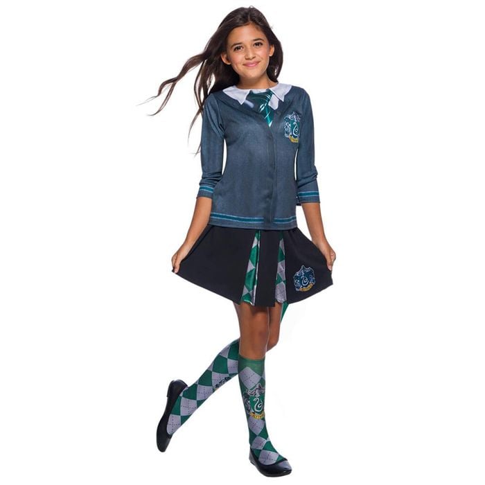 Harry Potter Slytherin Kids Girls Top Dress Up Halloween Party Costume Size 5-7y
