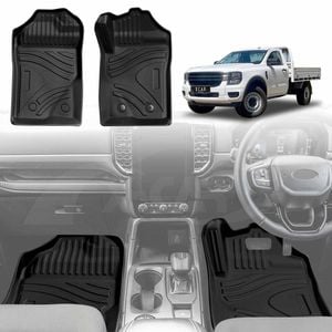 3D Floor Mats for Ford Next-Gen Ranger Single Cab 2022-Onwards All Weather Car Mats  Set