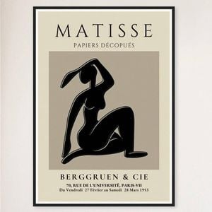 Galrie Henri Matisse Black Silhouette Art Print from Galerie Berggruen & Cie, Black Frame, 50 x 70cm (20 x 28inch)